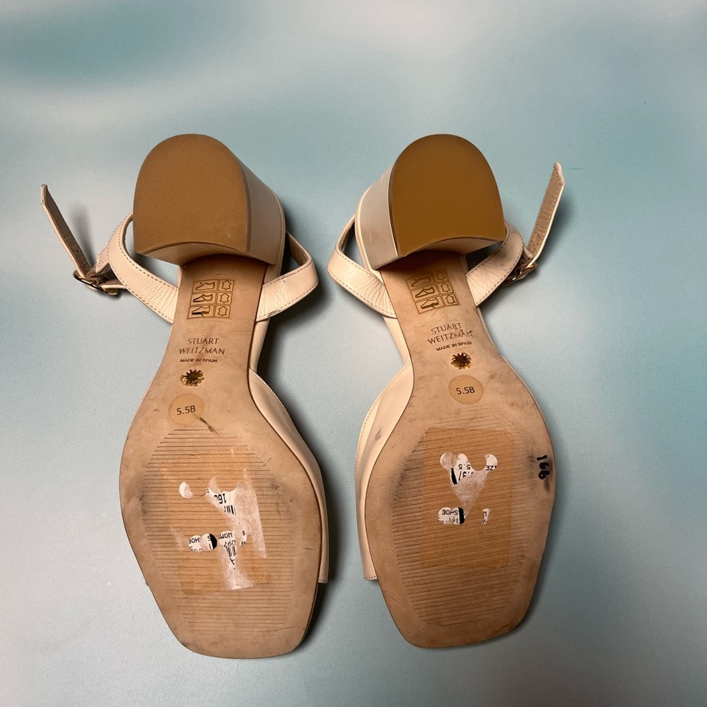 Stuart Weitzman Dancer 75 Block Sandal in Dolce Taupe Size 5.5 - Picture 8 of 8
